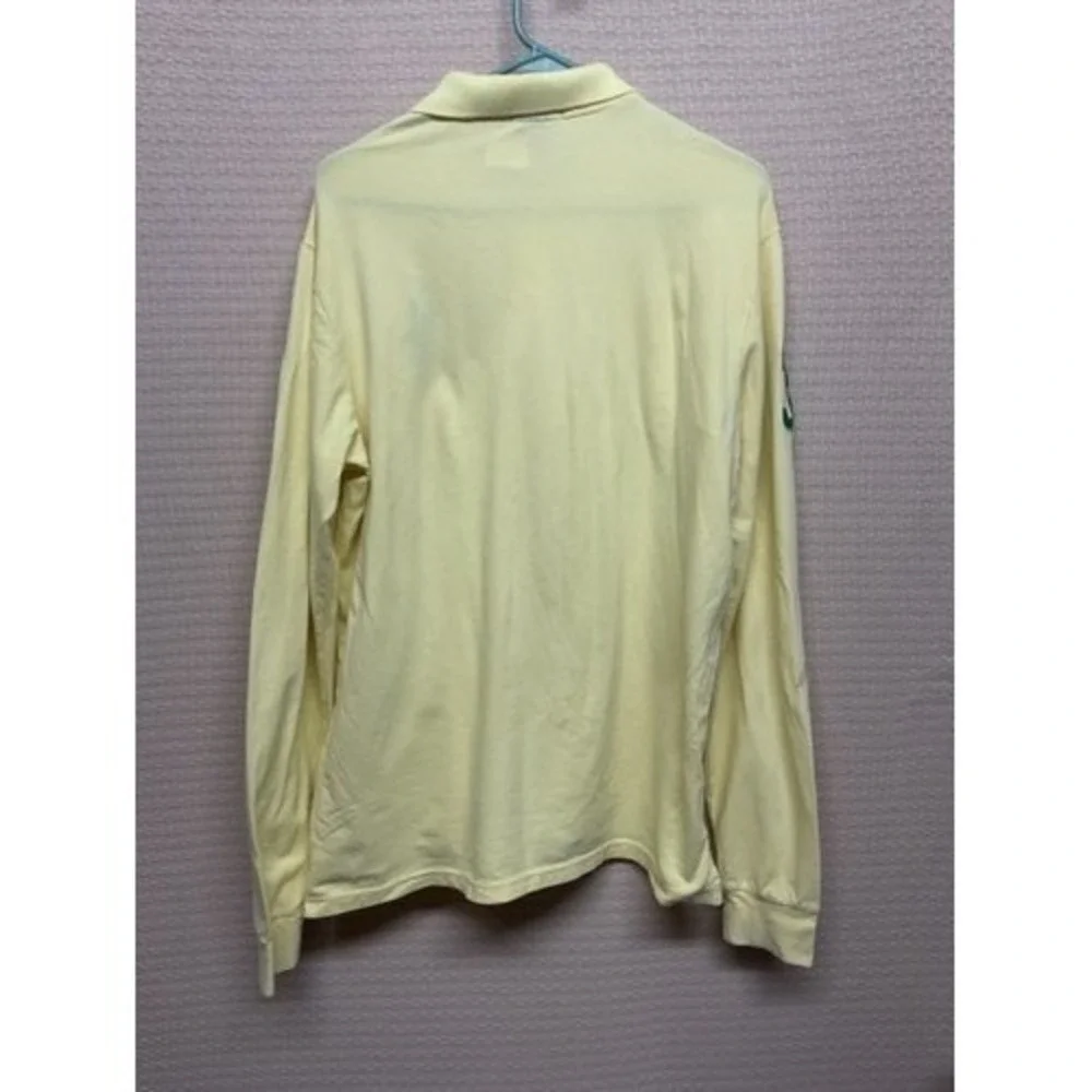 Polo Ralph Lauren Custom Fit Yellow Big Pony Long Slv. Polo Shirt Men XL Cotton